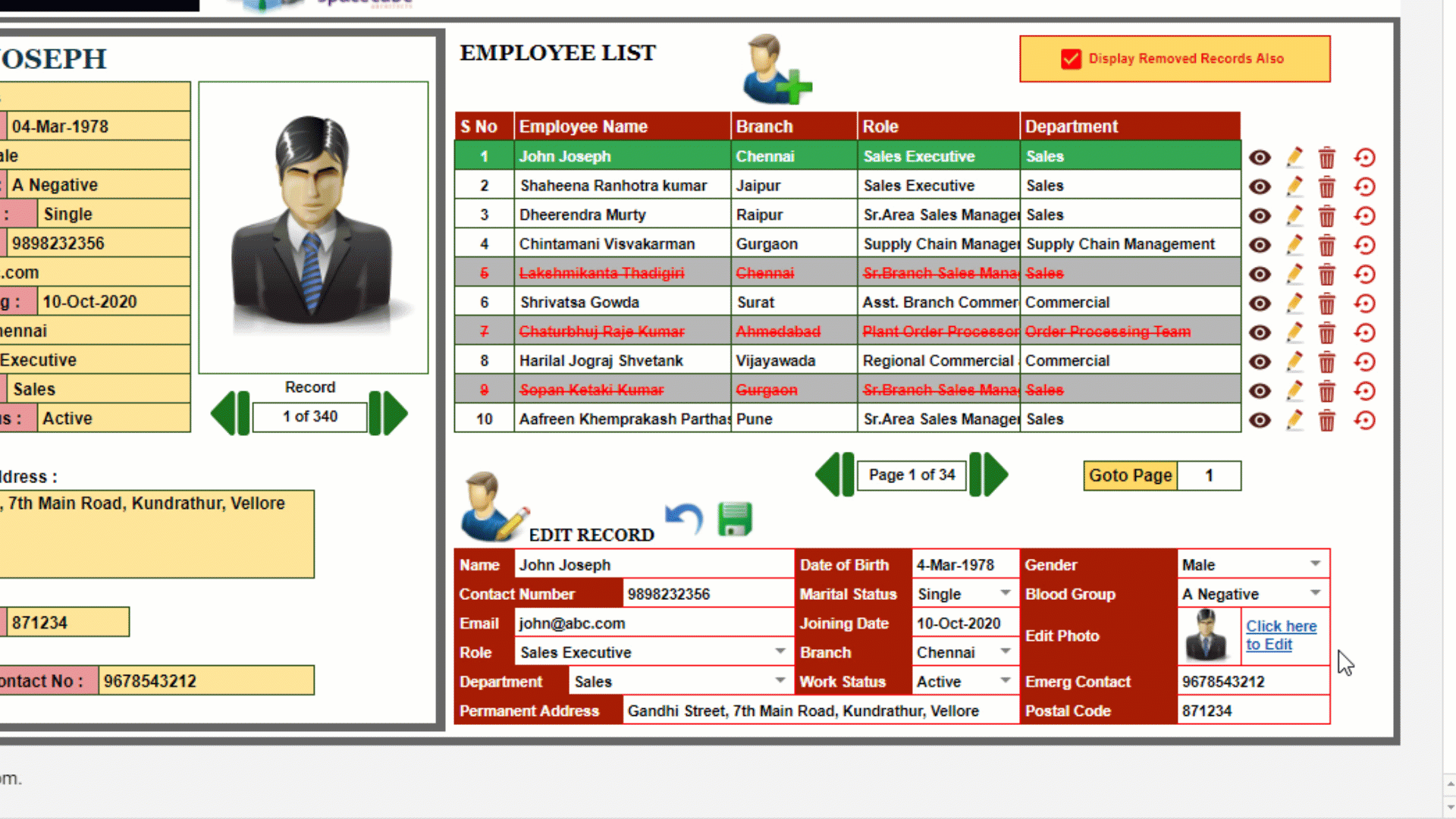 Employee Database Management System Interface Employee Database Management System (EDMS)